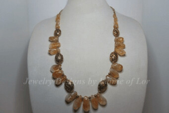 Citrine Nugget Necklace in Gold Plate