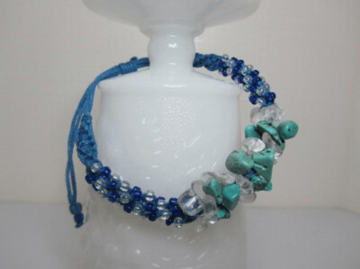 Friendship Bracelet Howlite - Turquoise and Clear Chips