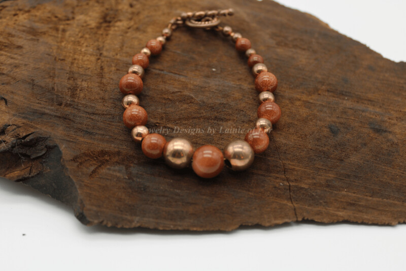 Goldstone and Copper Bracelet