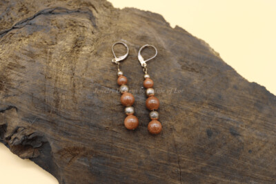 Goldstone and Copper Earrings