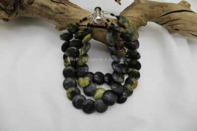 Yellow "Turquoise" Lentil 3 Strand Bracelet