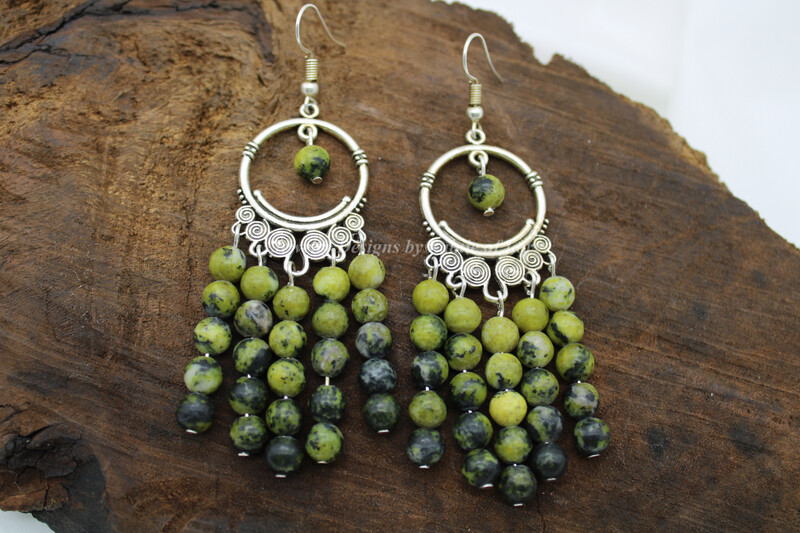 Yellow "Turquoise" 5 Dangle Earrings