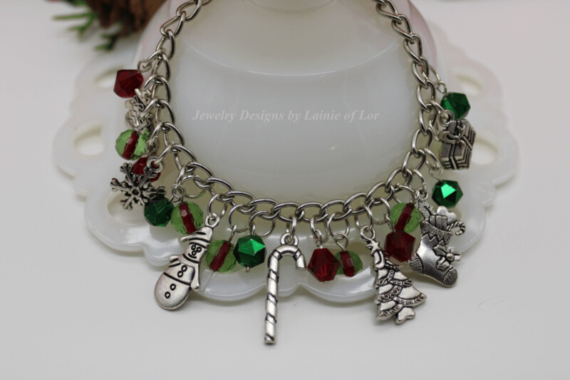 Christmas Charm Bracelet in Silvertone