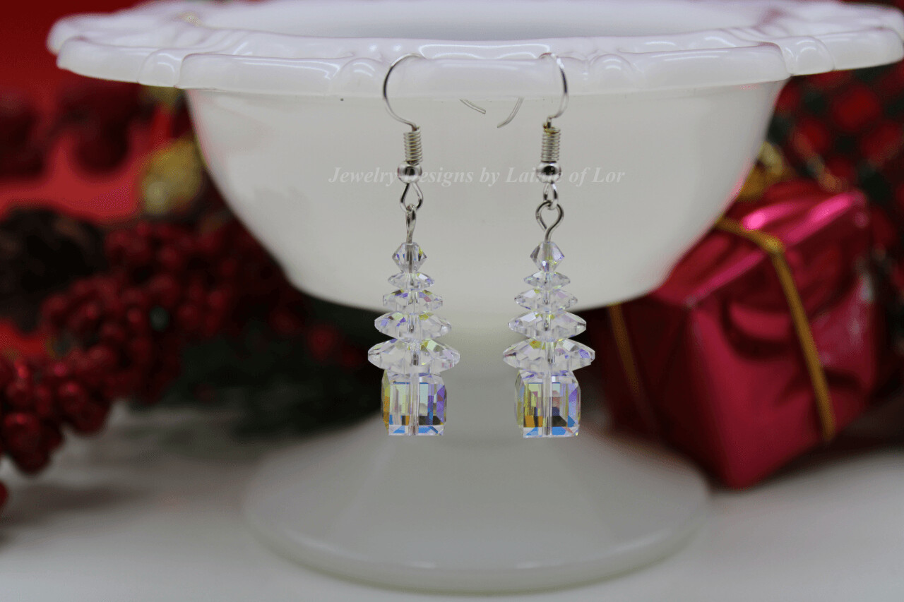 Crystal AB Tree Earrings