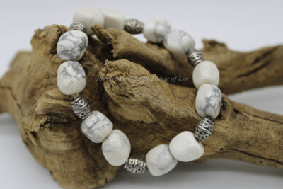 White Howlite Nugget Stretch Bracelet