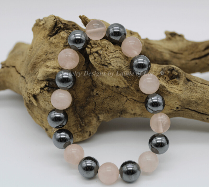 Hematite and Rose Quartz Stretch Bracelet