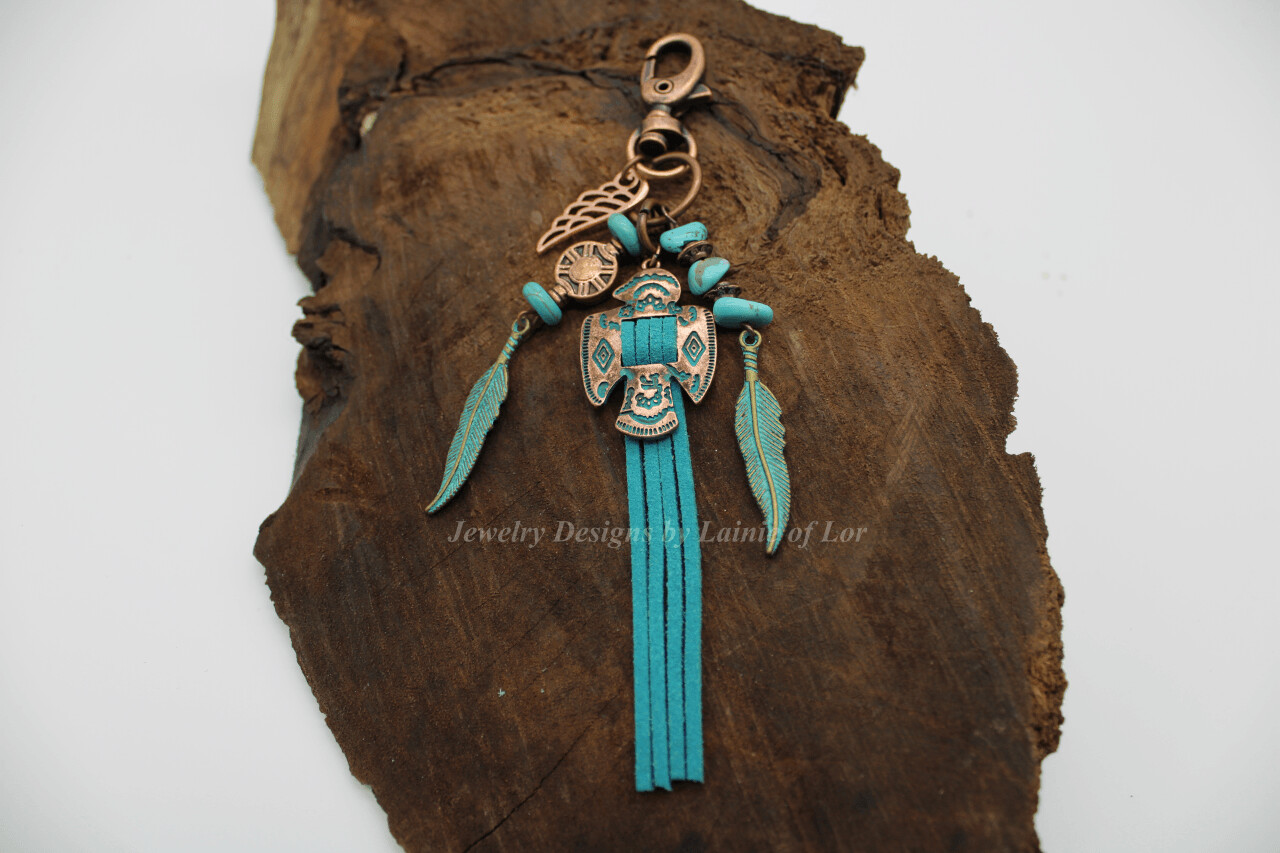 Firebird Tassel and Turquoise Magnesite in Antique Copper