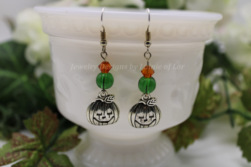 Silver Pumpkin Drop Earrings