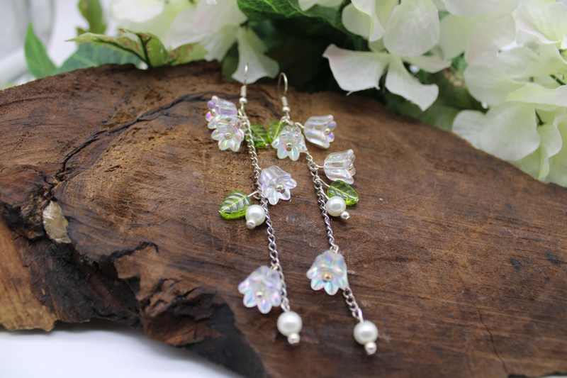Clear AB Lily of the Valley Drop Earrings