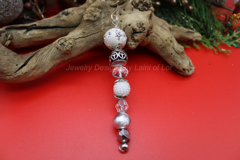 White and Silver Wire Wrapped Ornament
