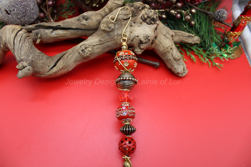 Red and Gold Wire Wrapped Ornament