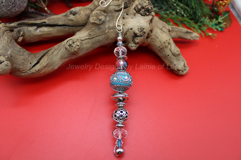Turquoise and Silver Wire Wrapped Ornament