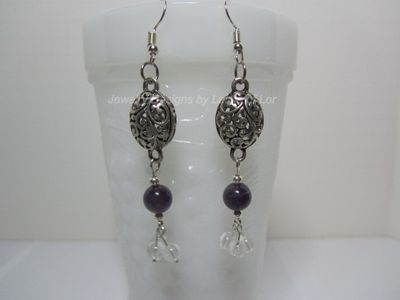 Amethyst and Crystal Quartz Earrings