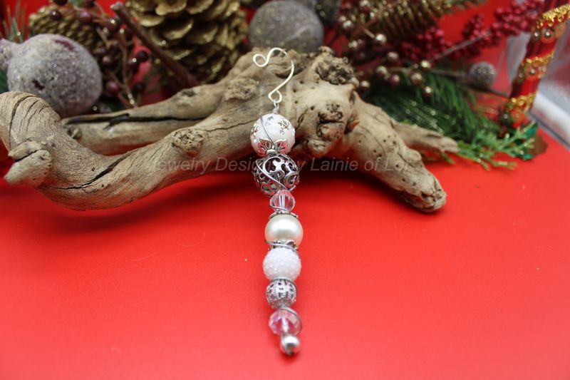 White and Silver Wire Wrapped Ornament
