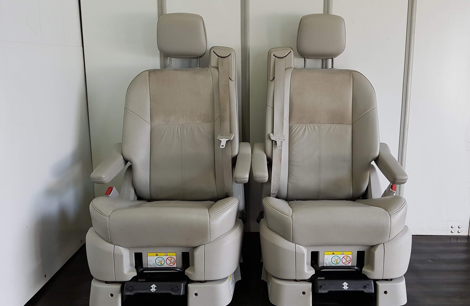Pair of Swivel Seats - Grey Leather