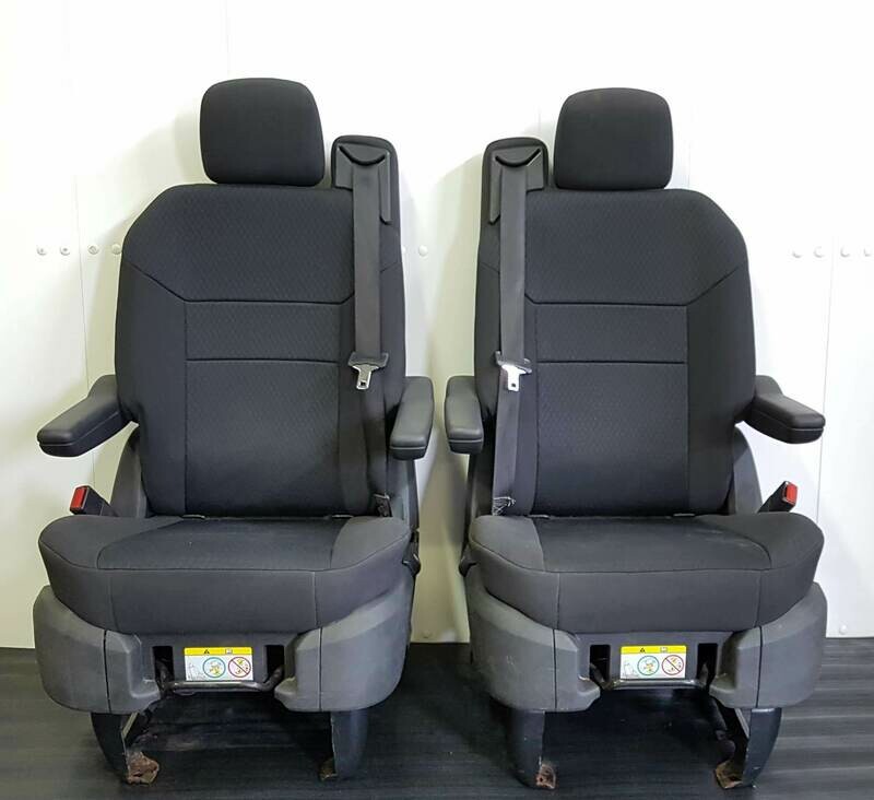 Pair of Swivel Seats - Black Cloth Pair of Swivel Seats - Black Cloth