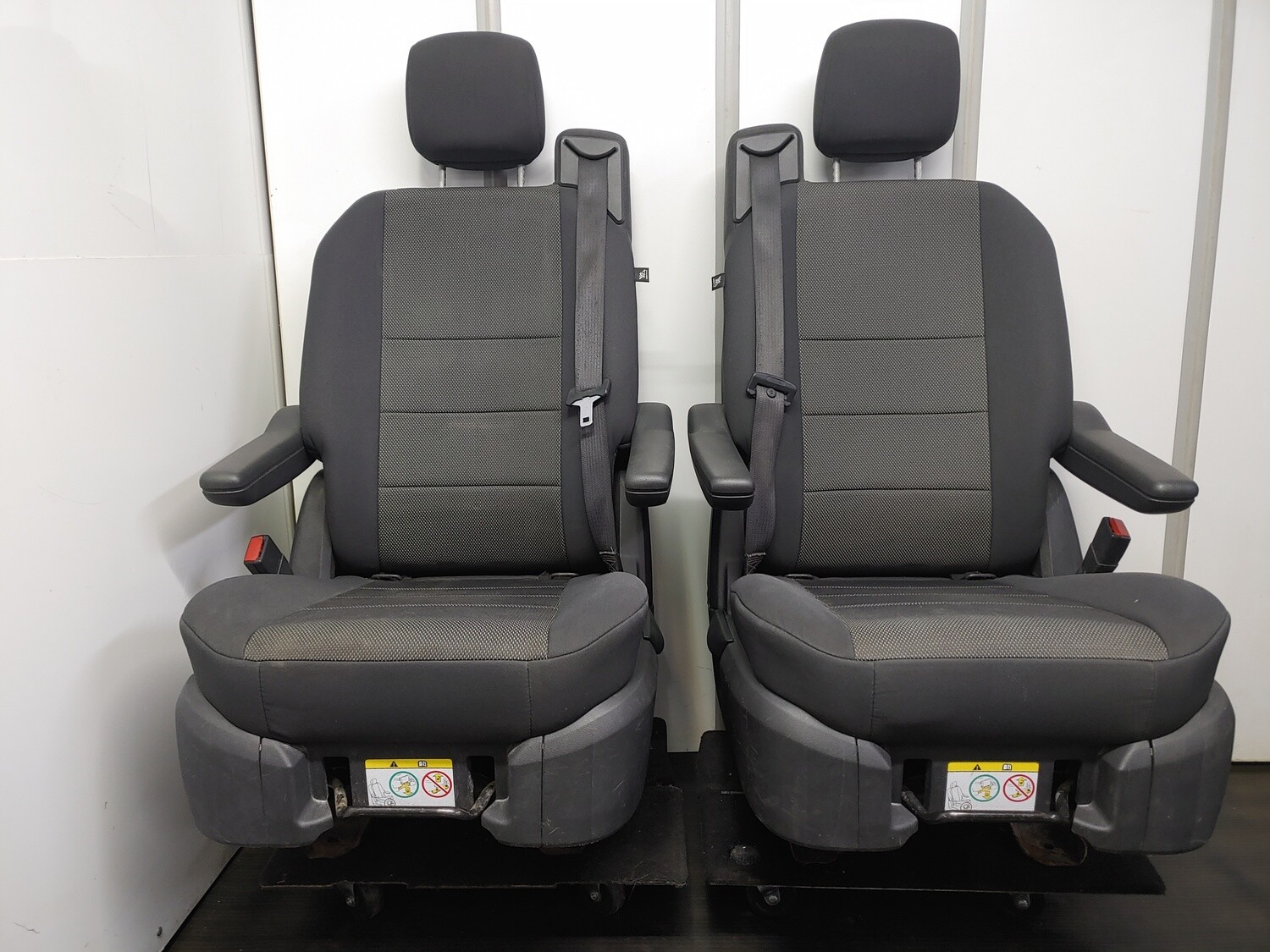 Pair of Swivel Seats - Black Cloth