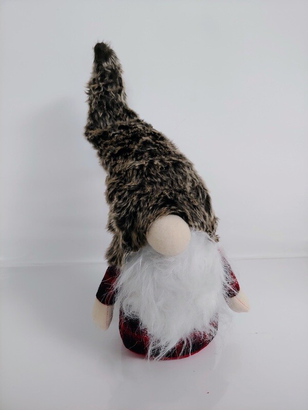 Gnome de Noël bonnet de poil