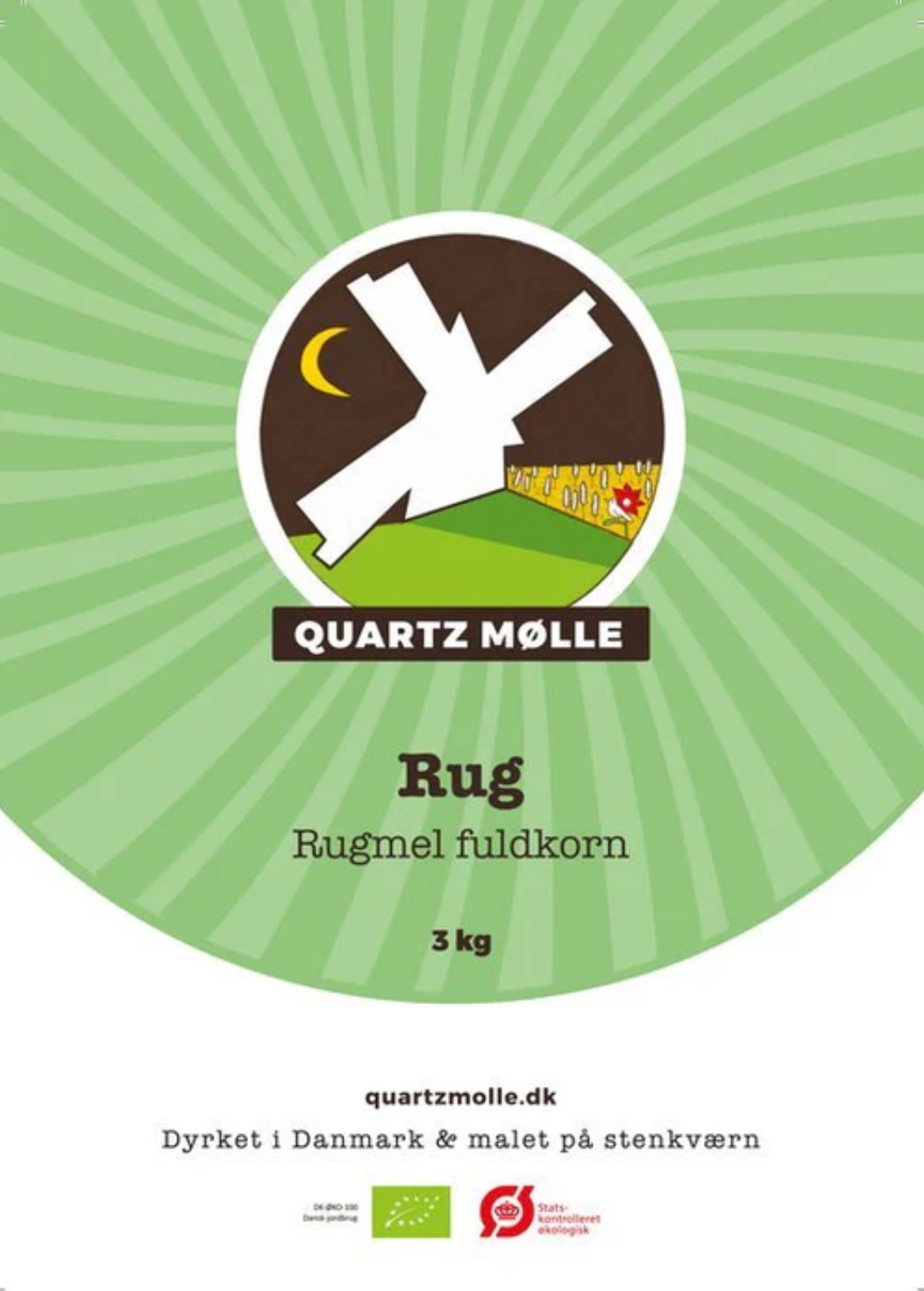 Rugmel, quartzmølle, 3 kilo ØKO