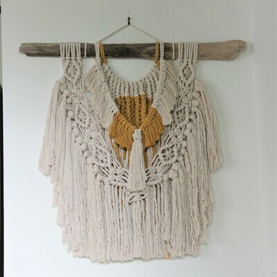Large Golden Half Moon Macrame Wall Hanging Large Golden Half Moon Macrame Wall Hanging