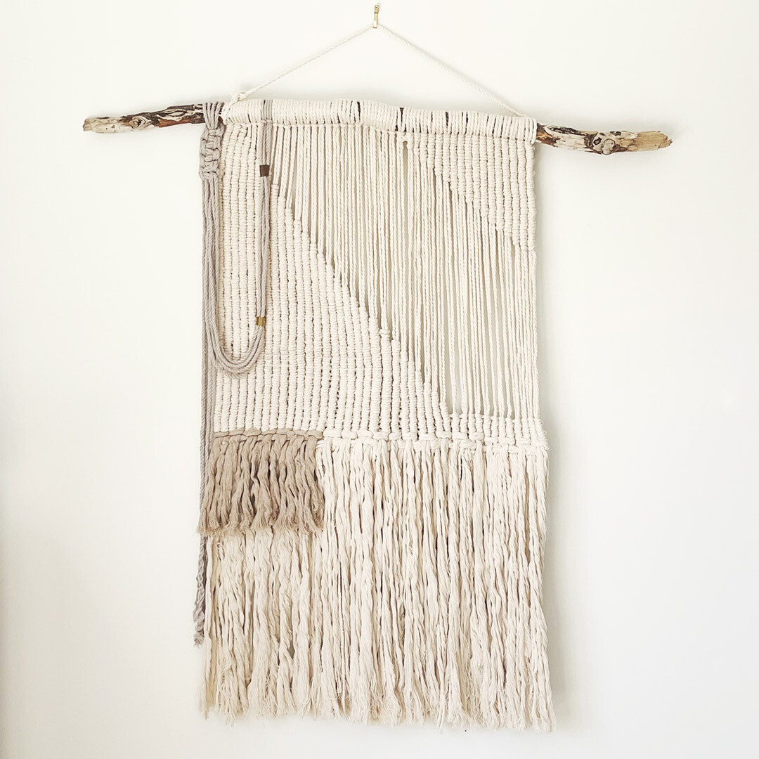Sunset Over Dark Water Large Scale Macrame Tapestry