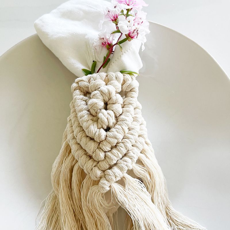 Macrame Napkin Ring Holder (Set of 4) | Home Decor