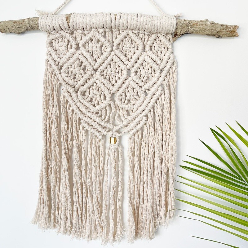 Gold Cuff & Diamonds — Fibre Art Macramé Wall Hanging
