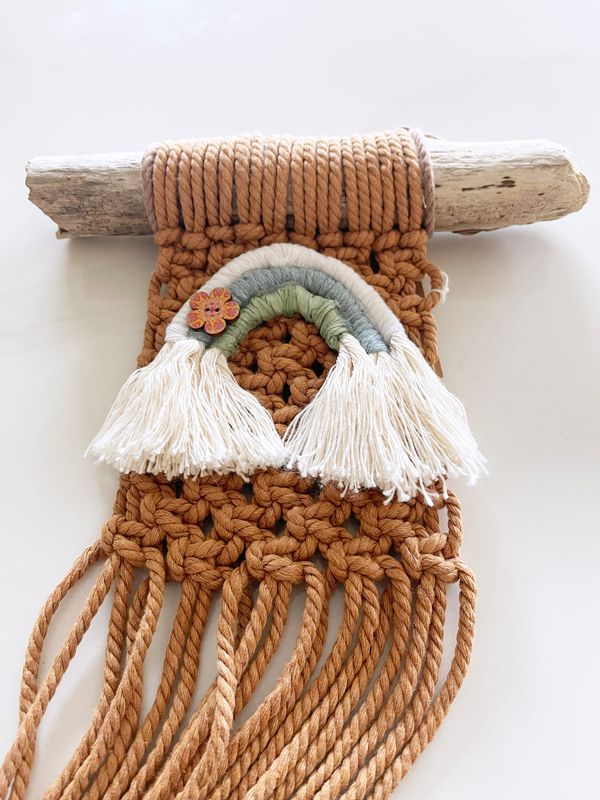 Cinnamon Rainbow -- Mini Macrame Wall Hanging Cinnamon Rainbow -- Mini Macrame Wall Hanging