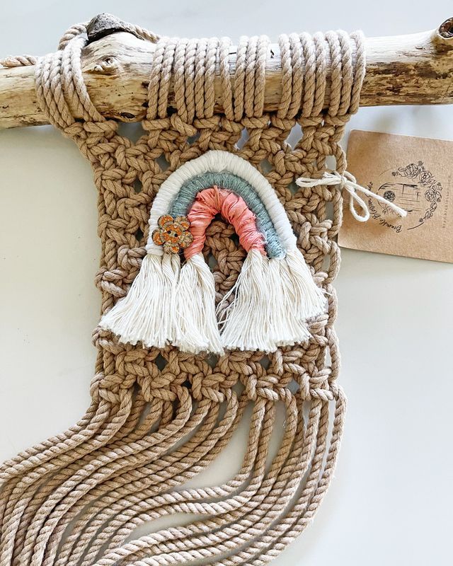 Oat Rainbow — Mini Macrame Wall Hanging