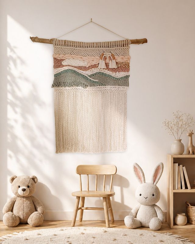 Soft Horizons -- XL Macrame Wall Tapestry