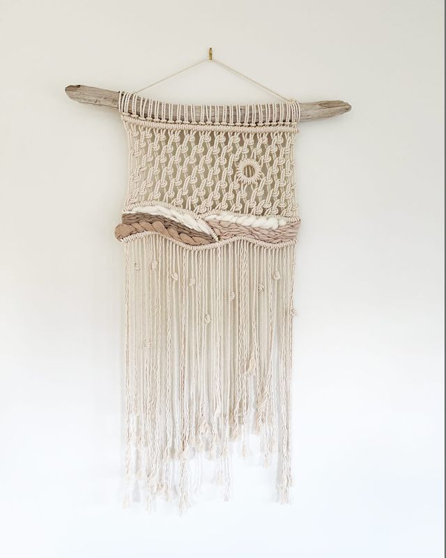 Sandy Beach -- Medium-Large Macrame Wall Tapestry