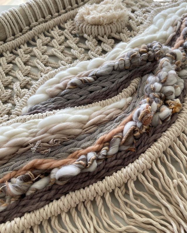 Shoreline at Rest — Large Macramé Wall Tapestry