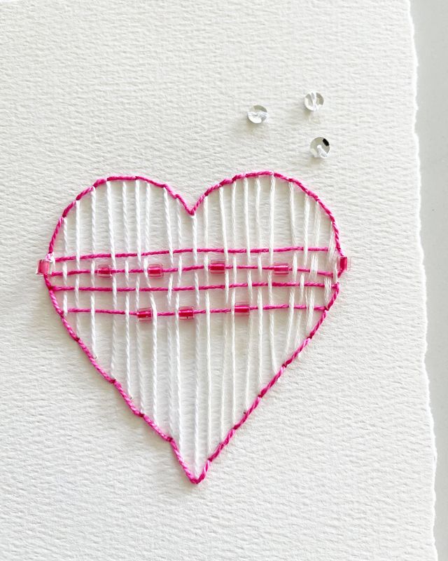 Blush & Bead -- Original Hand Embroidered Wall Art
