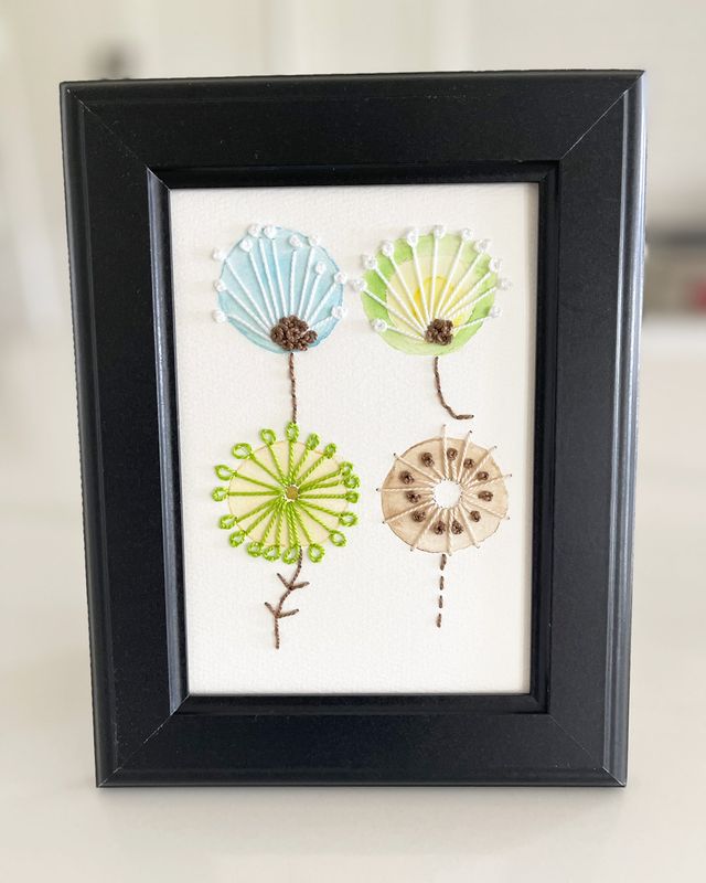 Botanical Notes -- Original Hand Embroidered Wall Art