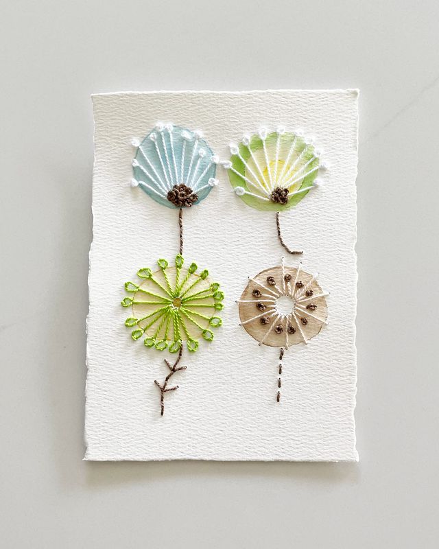 Botanical Notes -- Original Hand Embroidered Wall Art Botanical Notes -- Original Hand Embroidered Wall Art