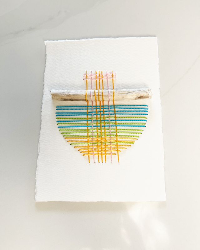 Summer Grid -- Original Hand Embroidered Wall Art Summer Grid -- Original Hand Embroidered Wall Art