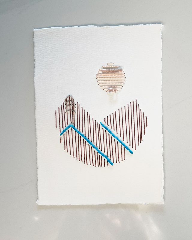 Copper Hills -- Original Hand Embroidered Wall Art Copper Hills -- Original Hand Embroidered Wall Art