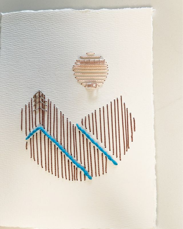 Copper Hills -- Original Hand Embroidered Wall Art