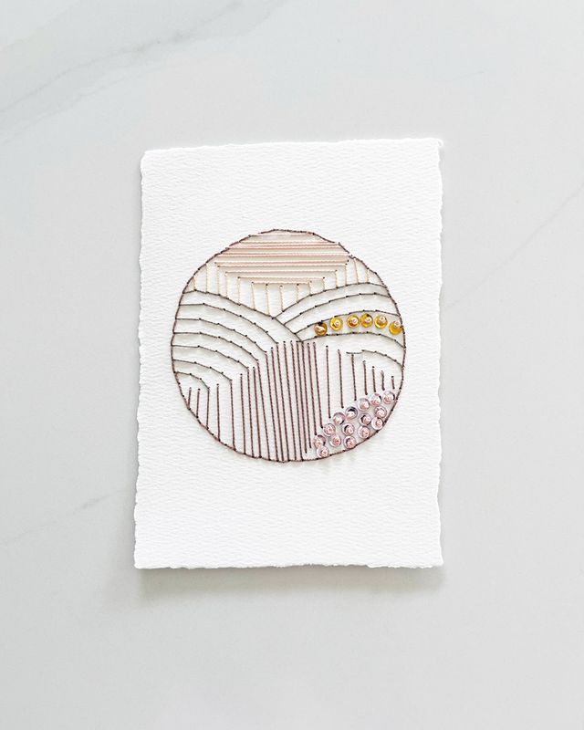 Rose Horizon — Original Hand Embroidered Wall Art Rose Horizon — Original Hand Embroidered Wall Art