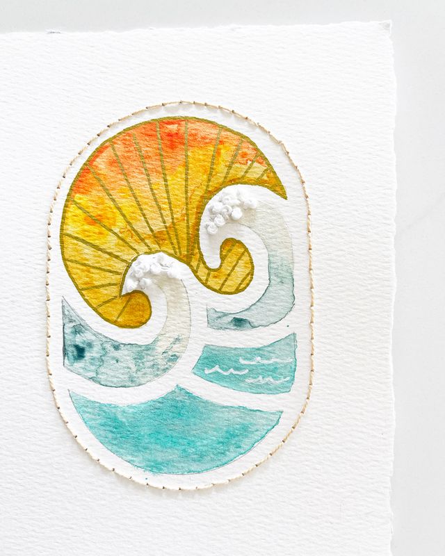 Solstice Wave — Original Mixed Media Wall Art