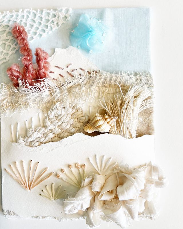Drift & Bloom — Original Mixed Media Fibre Art
