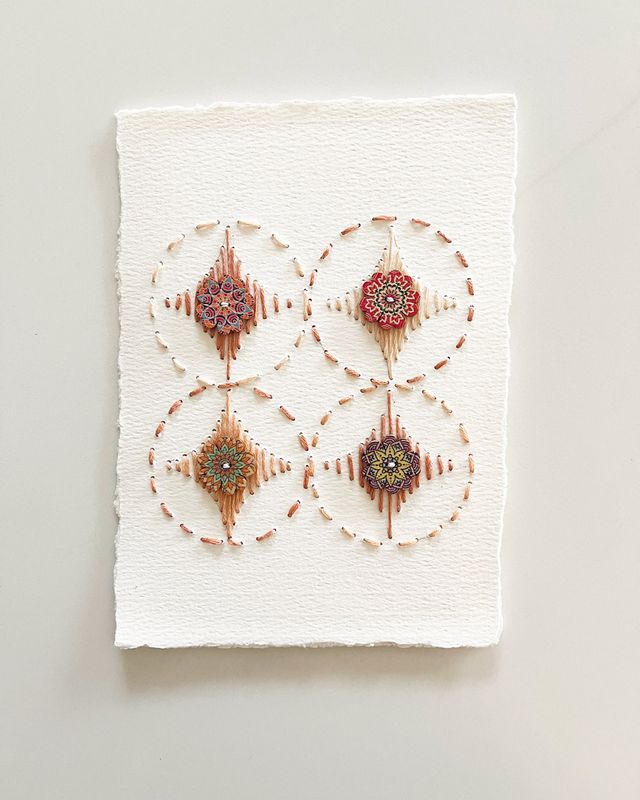 Constellation — Terracotta · Original Hand Embroidered Wall Art Constellation — Terracotta · Original Hand Embroidered Wall Art