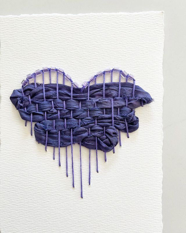 Violet Bloom — Original Hand Embroidered Wall Art