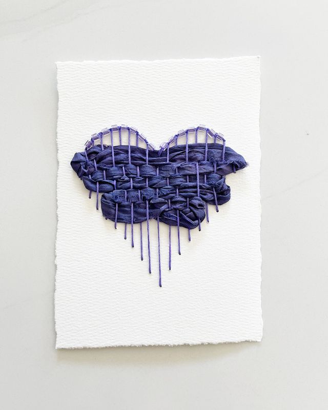 Violet Bloom — Original Hand Embroidered Wall Art Violet Bloom — Original Hand Embroidered Wall Art