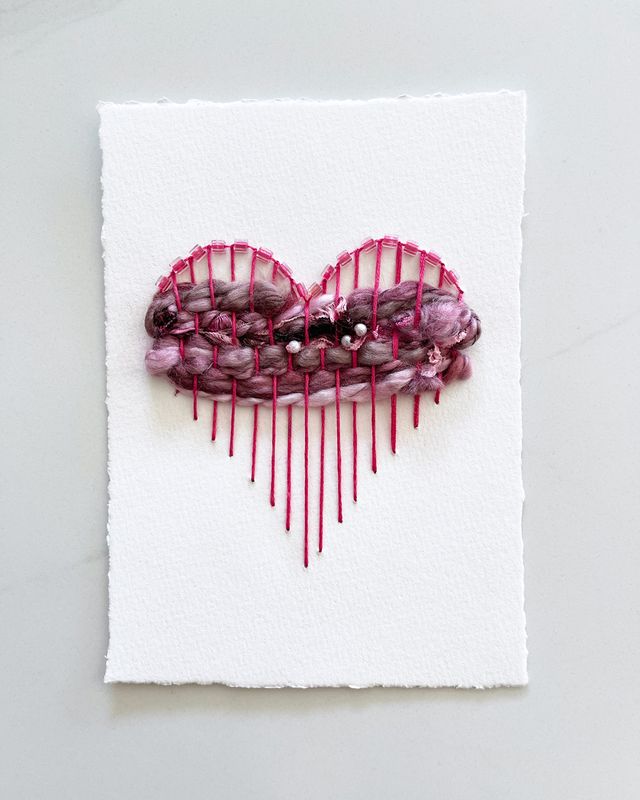 Fuchsia Bloom — Original Hand Embroidered Wall Art Fuchsia Bloom — Original Hand Embroidered Wall Art