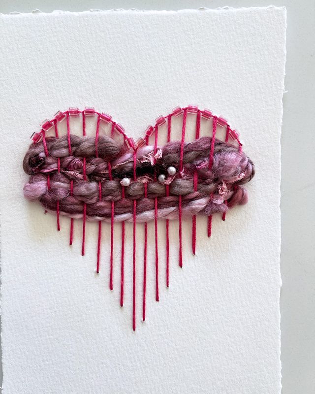 Fuchsia Bloom — Original Hand Embroidered Wall Art