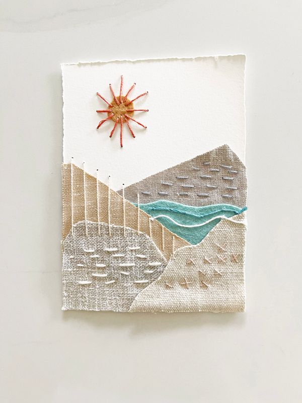 Sunlit Shores -- Original Mixed Media Wall Art