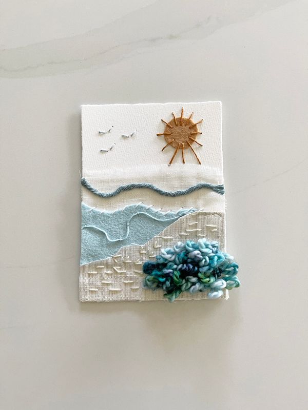 Shore Stitches -- Original Mixed Media Wall Art Shore Stitches -- Original Mixed Media Wall Art