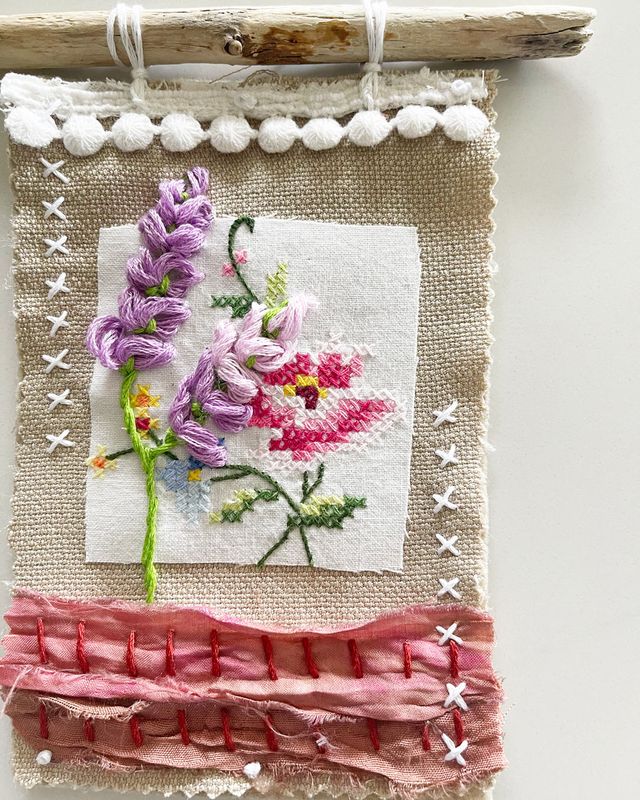 Wildflower Lullaby — Original Hand Appliqué & Embroidery Wall Hanging