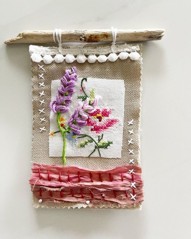 Wildflower Lullaby — Original Hand Appliqué & Embroidery Wall Hanging Wildflower Lullaby — Original Hand Appliqué & Embroidery Wall Hanging